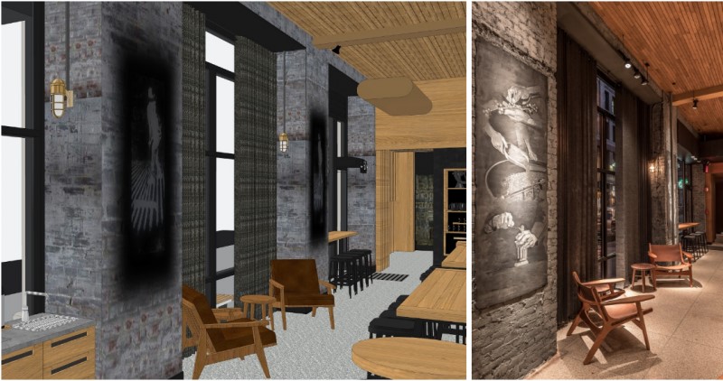 Визуализация интерьера Интерьер кофейни в SketchUp